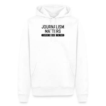 Journalism matters journalist reporter gift - Men’s Premium Organic Hoodie - white - Front - Nico (187cm)
