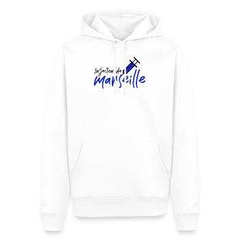 injection de Marseille - Sweat à capuche Premium bio Homme - blanc - Devant - Nico (187cm)