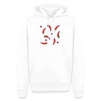 savoureux motif de chilli appétissant - Sweat à capuche Premium bio Homme - blanc - Devant - Nico (187cm)