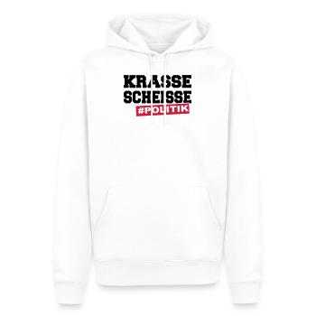 Krasse Scheisse Scheiße Politik - Männer Premium Bio Hoodie - Weiß - Vorne - Nico (187cm)