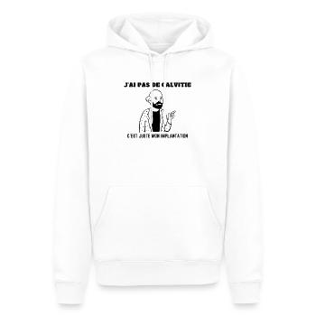 J'ai pas de calvitie - Sweat à capuche Premium bio Homme - blanc - Devant - Nico (187cm)