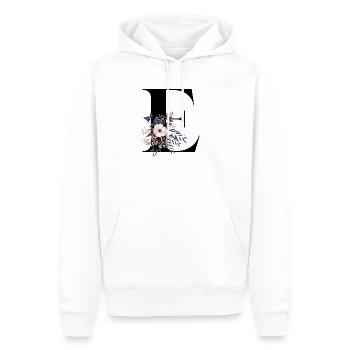 Buchstabe E blühende - Männer Premium Bio Hoodie - Weiß - Vorne - Nico (187cm)