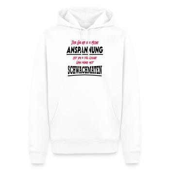Sprüche Umgang Schwachmat - Männer Premium Bio Hoodie - Weiß - Vorne - Nico (187cm)