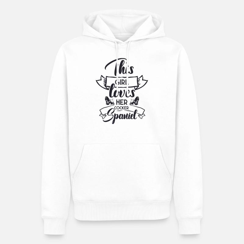 Épagneul cocker - Sweat à capuche Premium bio Homme - blanc