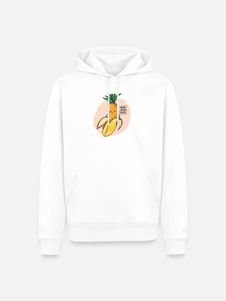 Banananas - Sweat à capuche Premium bio Homme - blanc