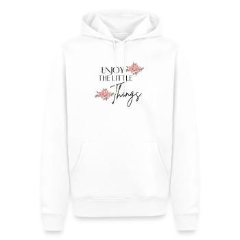 Enjoy The Little Things Phrases - Men’s Premium Organic Hoodie - white - Front - Nico (187cm)