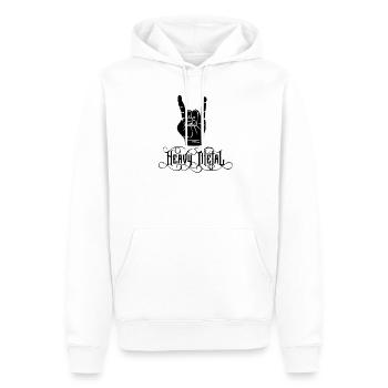 métal lourd - Sweat à capuche Premium bio Homme - blanc - Devant - Nico (187cm)