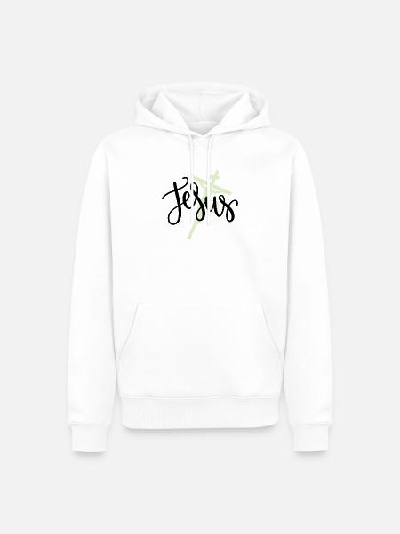 jesus 01 - Men’s Premium Organic Hoodie - white