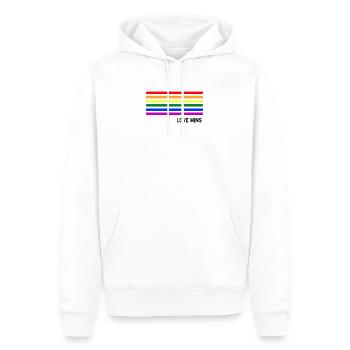 lgbtq, lgbt, gay pride, schwul, regenbogen, pride - Männer Premium Bio Hoodie - Weiß - Vorne - Nico (187cm)