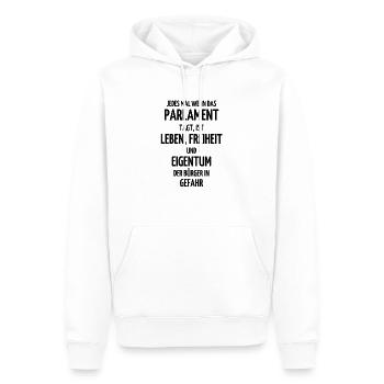 Freiheit Libertär staat eigentum politik geschenk - Männer Premium Bio Hoodie - Weiß - Vorne - Nico (187cm)