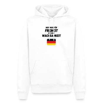 Liberté Démocratie Loi fondamentale Opposition Opinion - Sweat à capuche Premium bio Homme - blanc - Devant - Nico (187cm)