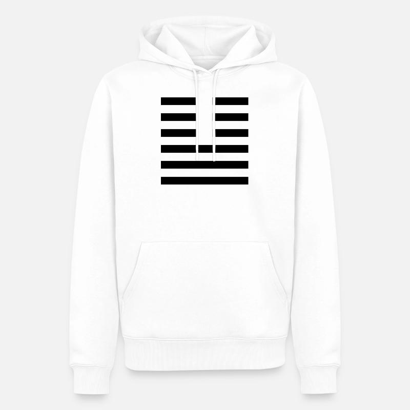 11 Tai - Paix (Hexagramme) - Sweat à capuche Premium bio Homme - blanc