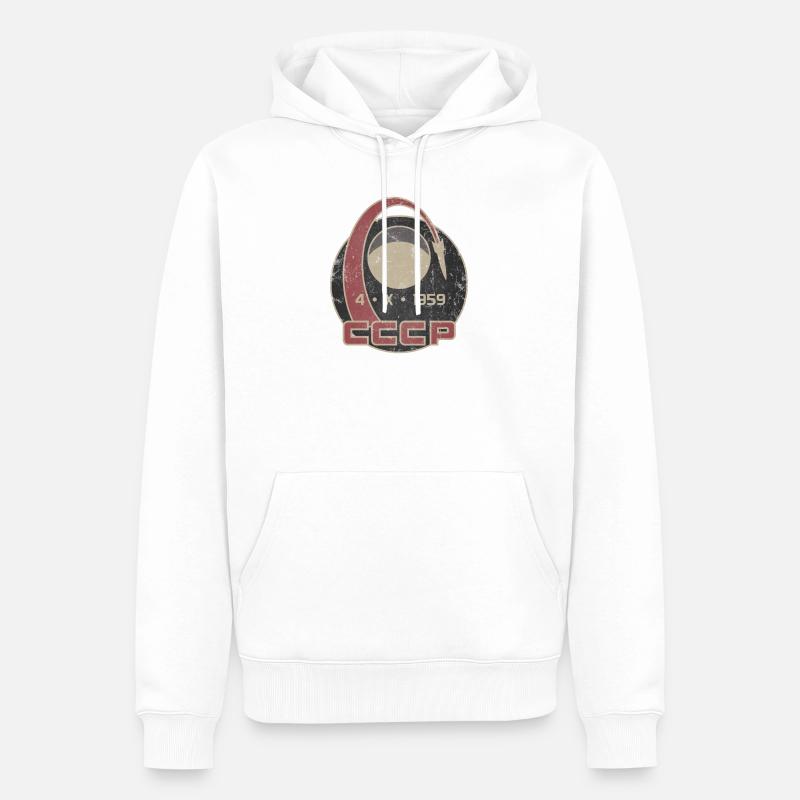 URSS Gagarine astronaute spatial Russie cadeau - Sweat à capuche Premium bio Homme - blanc