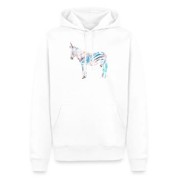 Zebra,einhorn, bunt , illustration,graffiti - Männer Premium Bio Hoodie - Weiß - Vorne - Nico (187cm)
