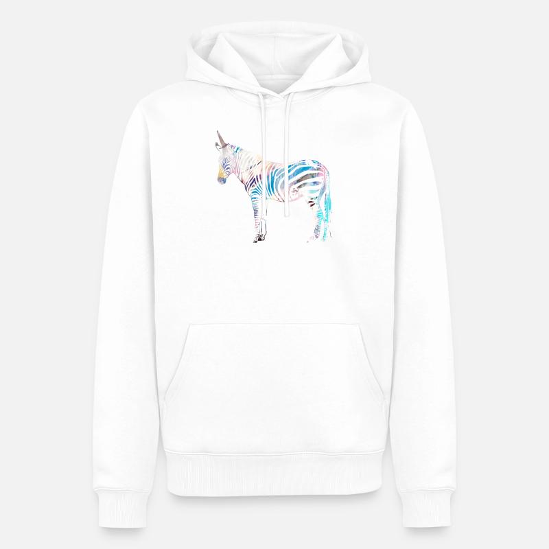 Zebra,einhorn, bunt , illustration,graffiti - Männer Premium Bio Hoodie - Weiß