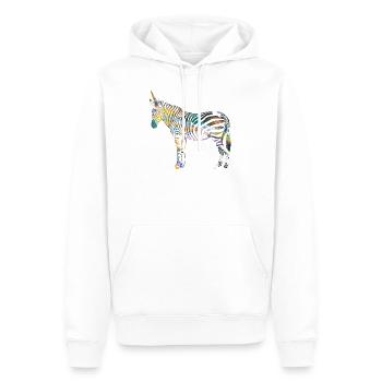 Zebra,einhorn, bunt , illustration,graffiti - Männer Premium Bio Hoodie - Weiß - Vorne - Nico (187cm)