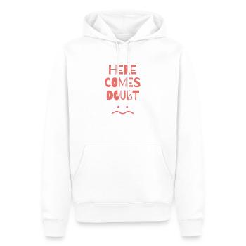 lustige sprüche zweifel unglücklich depressiv - Männer Premium Bio Hoodie - Weiß - Vorne - Nico (187cm)