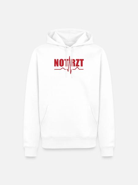 Notarzt Puls Krankenwagen Medizin Geschenk - Männer Premium Bio Hoodie - Weiß