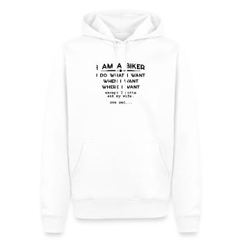 Je suis un motard biker vélo cadeau de style de vie - Sweat à capuche Premium bio Homme - blanc - Devant - Nico (187cm)