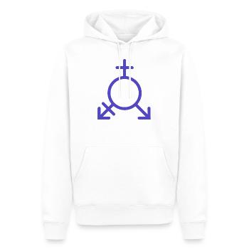 LGBTQIA LGBT pride gay trans Égalité - Sweat à capuche Premium bio Homme - blanc - Devant - Nico (187cm)