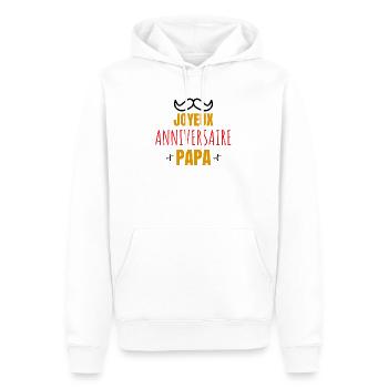 fête des pères anniversaire papa - Sweat à capuche Premium bio Homme - blanc - Devant - Nico (187cm)