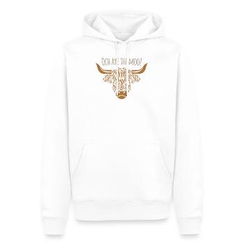 Och aye the moo Agriculteur Haute Terre d’Ecosse - Sweat à capuche Premium bio Homme - blanc - Devant - Nico (187cm)
