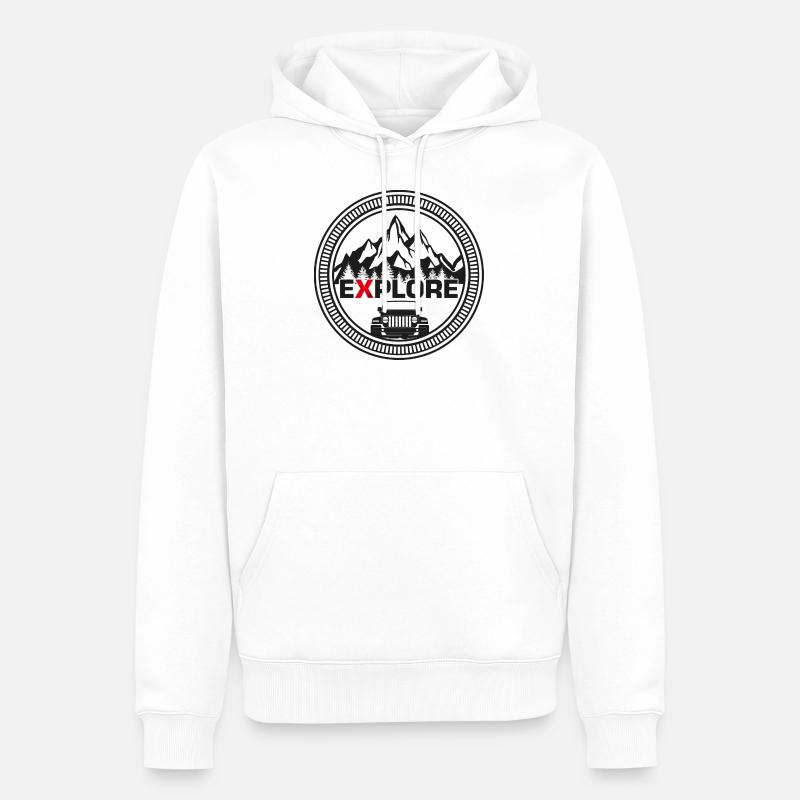 JL / Gladiator - Explore - Sweat à capuche Premium bio Homme - blanc