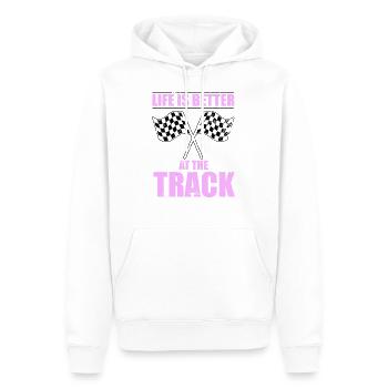 Schnell oder Uninteressant Racing Girl Motorsport - Männer Premium Bio Hoodie - Weiß - Vorne - Nico (187cm)
