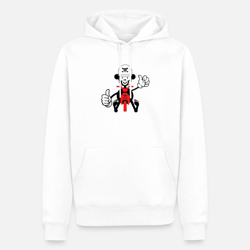 Monkey Biker - Männer Premium Bio Hoodie - Weiß