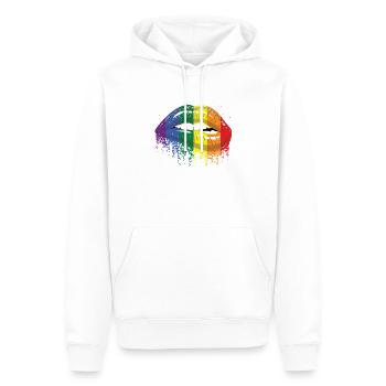 LGBTQ LIPS - Männer Premium Bio Hoodie - Weiß - Vorne - Nico (187cm)