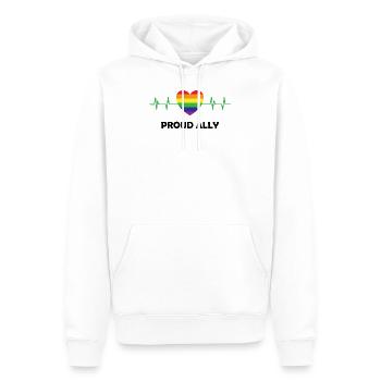Proud ally puls LGBT Spruch Geschenk Pride Rechte - Männer Premium Bio Hoodie - Weiß - Vorne - Nico (187cm)