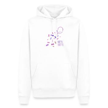 hätte hätte fahrradkette, abstrakt,pink, kette, - Männer Premium Bio Hoodie - Weiß - Vorne - Nico (187cm)