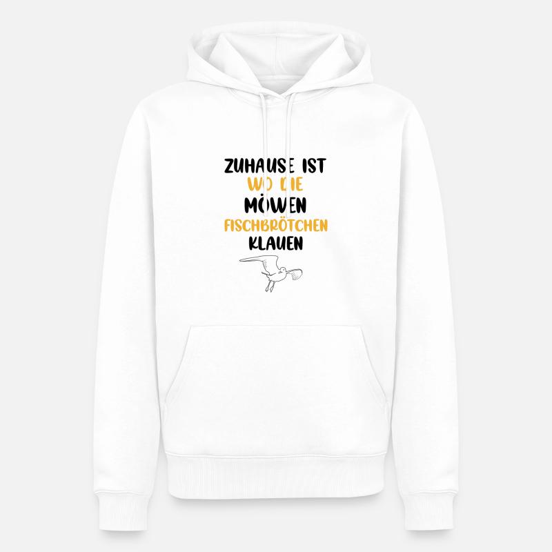 Hamburg Eimsbüttel Fischbrötchen Möwe - Männer Premium Bio Hoodie - Weiß