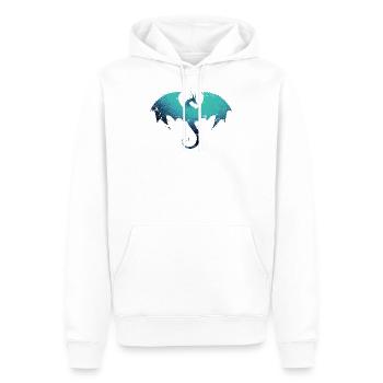 drache ,bleu,peinture,graffiti, coloré,illustration - Sweat à capuche Premium bio Homme - blanc - Devant - Nico (187cm)
