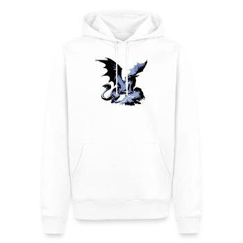 drache noir,peinture,graffiti, coloré,illustration - Sweat à capuche Premium bio Homme - blanc - Devant - Nico (187cm)