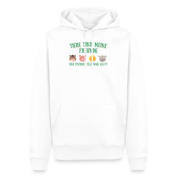 Tiere sind meine freunde Vegan Geschenk Plant - Männer Premium Bio Hoodie - Weiß - Vorne - Nico (187cm)