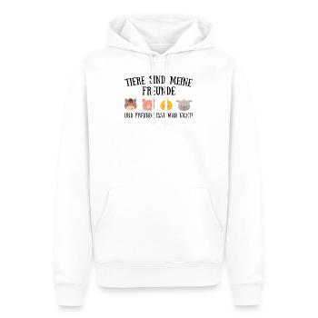 Tiere sind meine freunde Vegan Geschenk Plant - Männer Premium Bio Hoodie - Weiß - Vorne - Nico (187cm)