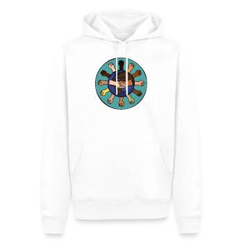 Kein Platz für Rassismus - Männer Premium Bio Hoodie - Weiß - Vorne - Nico (187cm)