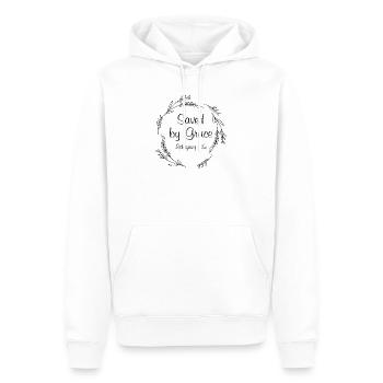 Saved by Grace Jesus Faith Don Foi - Sweat à capuche Premium bio Homme - blanc - Devant - Nico (187cm)