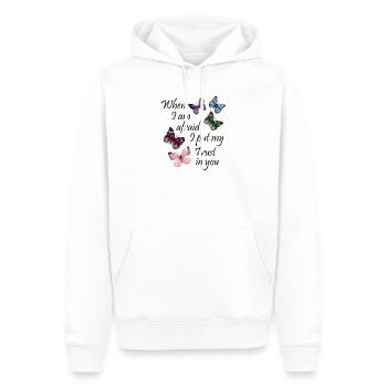 When I am afraid I put my Trust in you Cadeau - Sweat à capuche Premium bio Homme - blanc - Devant - Nico (187cm)