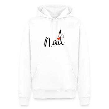 nail rouge - Sweat à capuche Premium bio Homme - blanc - Devant - Nico (187cm)