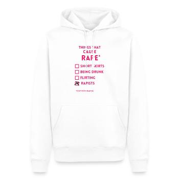 Féminisme Femmes Émancipation Politique Cadeau - Sweat à capuche Premium bio Homme - blanc - Devant - Nico (187cm)