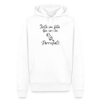 T-shirt perroquet - Sweat à capuche Premium bio Homme - blanc - Devant - Nico (187cm)