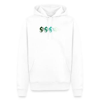 Mountain Bike Wheelie - Men’s Premium Organic Hoodie - white - Front - Nico (187cm)