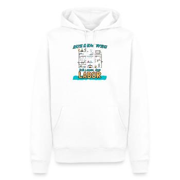 Labor Laborant - aus dem Weg ich muss ins Labor - Männer Premium Bio Hoodie - Weiß - Vorne - Nico (187cm)