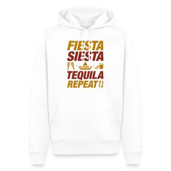 Fiesta Siesta Tequila Repeat - Men’s Premium Organic Hoodie - white - Front - Nico (187cm)