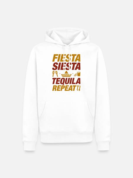 Fiesta Siesta Tequila Repeat - Men’s Premium Organic Hoodie - white