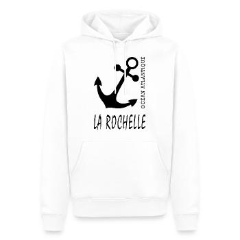 Ancre La Rochelle - Sweat à capuche Premium bio Homme - blanc - Devant - Nico (187cm)
