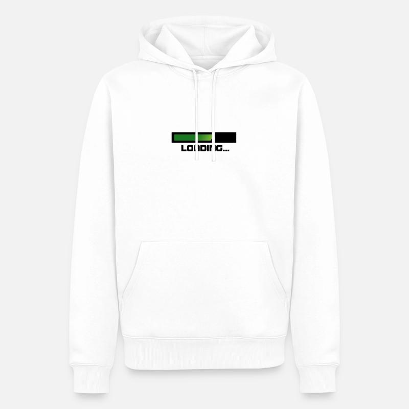 Barre verte de Loading - Sweat à capuche Premium bio Homme - blanc