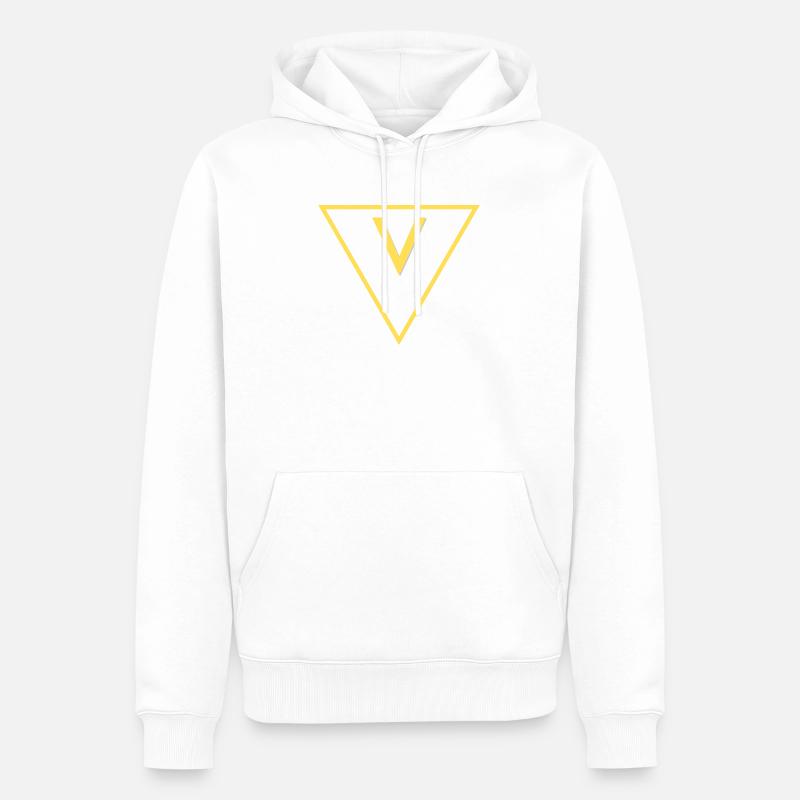 V - Sweat à capuche Premium bio Homme - blanc